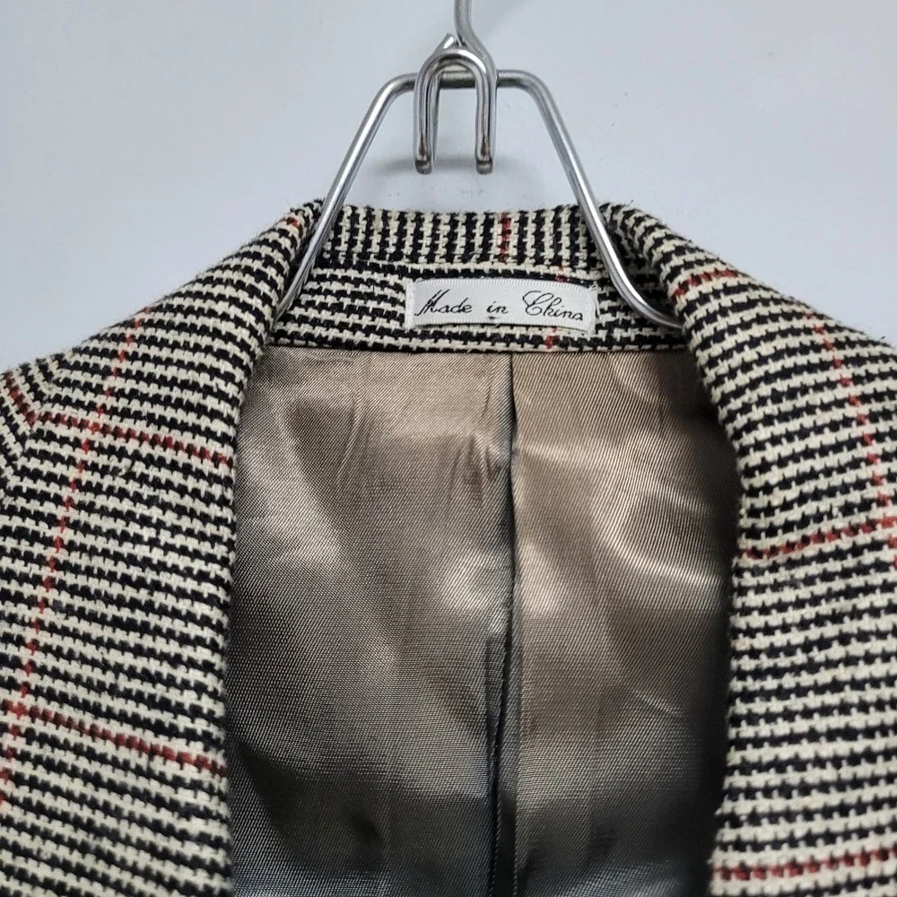 Men's Plaid Two Button Blazer Sport Coat